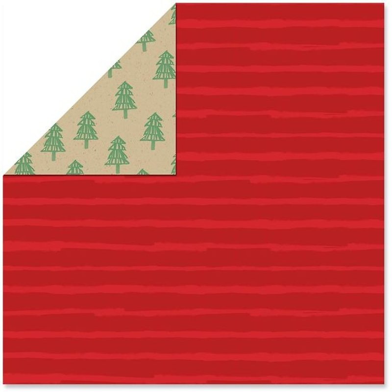 US耶诞/圣诞包装纸（双面） - 卡片/明信片 - 纸 红色