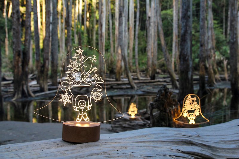Soyee 设计的幸运铃铛灯 柔和黄光LED 梣木底座_圣诞节 - 灯具/灯饰 - 压克力 透明