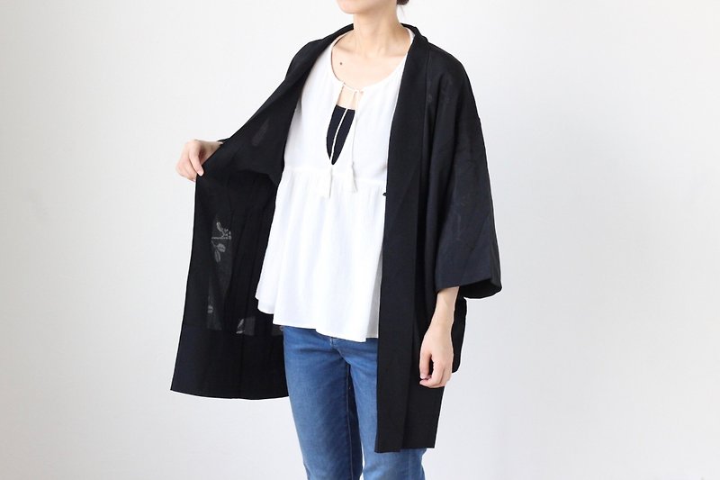 dragon fly kimono, summer kimono, asian clothing, kimono jacket /3988 - 女装休闲/机能外套 - 丝．绢 黑色