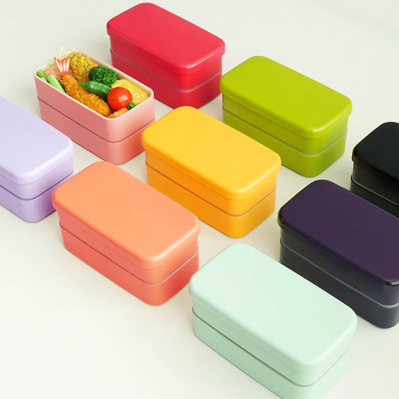 日本伝統色 Rectangular 2-Tier Lunchbox Container Traditional Colour Bento Gift Japan - 便当盒/饭盒 - 塑料 多色