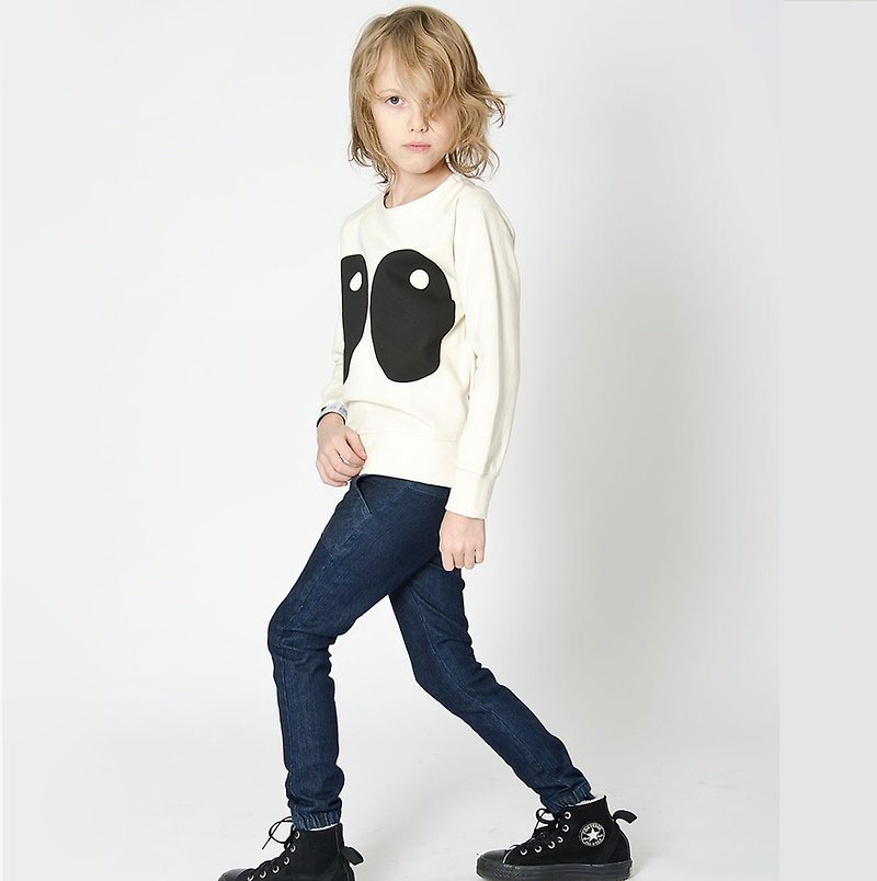 【瑞典童装】高磅数有机棉牛仔裤7岁至8岁 深蓝 - 童装裤 - 棉．麻 蓝色
