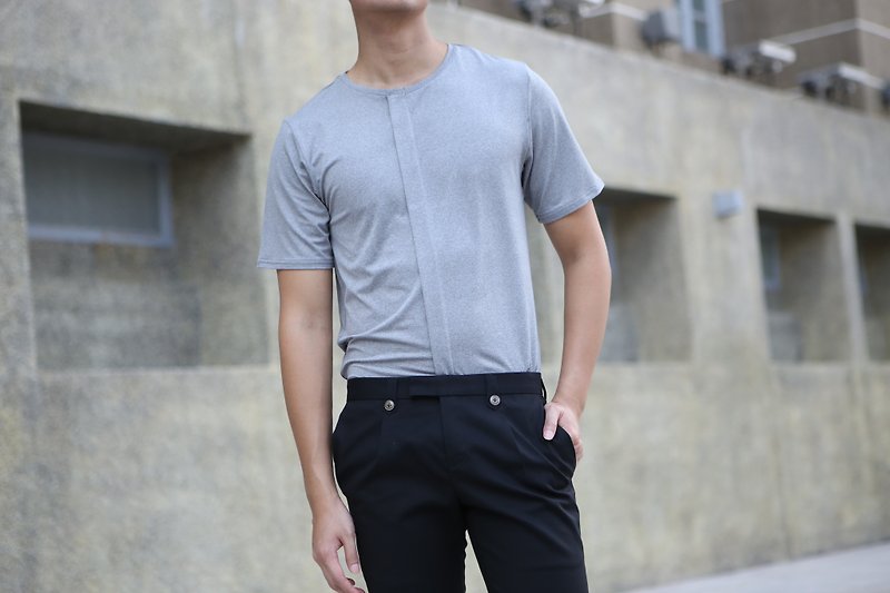 Black single trousers with 2 button - 男士长裤 - 羊毛 黑色