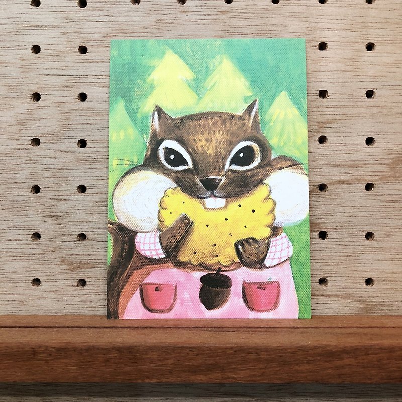 松鼠只爱啃饼干 - 动物的日常系列 - 卡片/明信片 - 纸 绿色