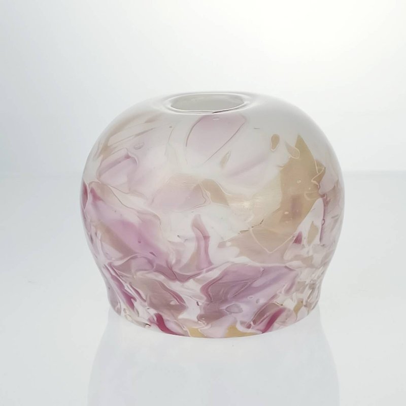 玫瑰金小口花瓶 手作玻璃花器 纯手工吹制 - 花瓶/陶器 - 玻璃 多色