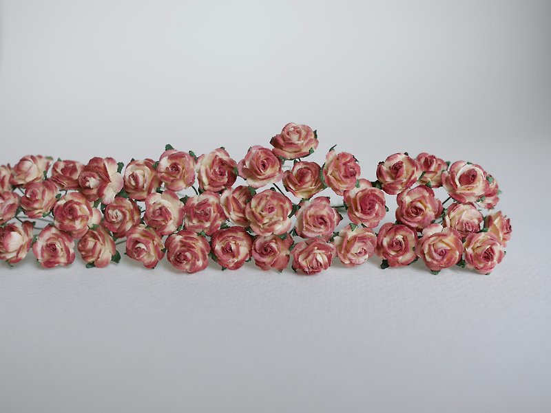 纸花，DIY100片桑葚玫瑰尺寸1.5厘米.棕刷色 - 其他 - 纸 咖啡色