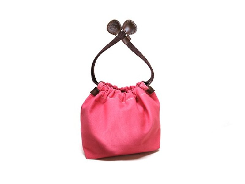 Earr 牛耳 收纳袋 / 束口 / 包中包 / 四色可选 - 化妆包/杂物包 - 棉．麻 粉红色