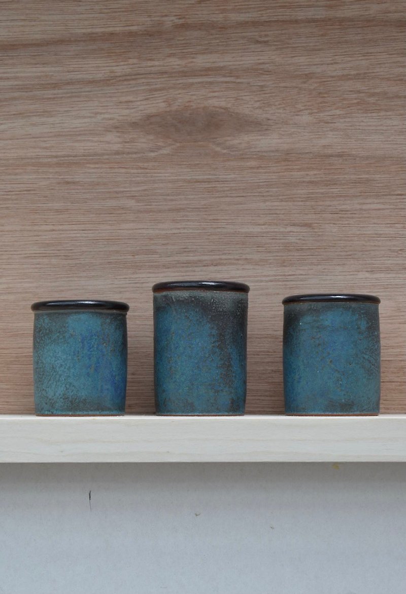 陶事 海床系列 小茶罐 - 茶具/茶杯 - 陶 蓝色