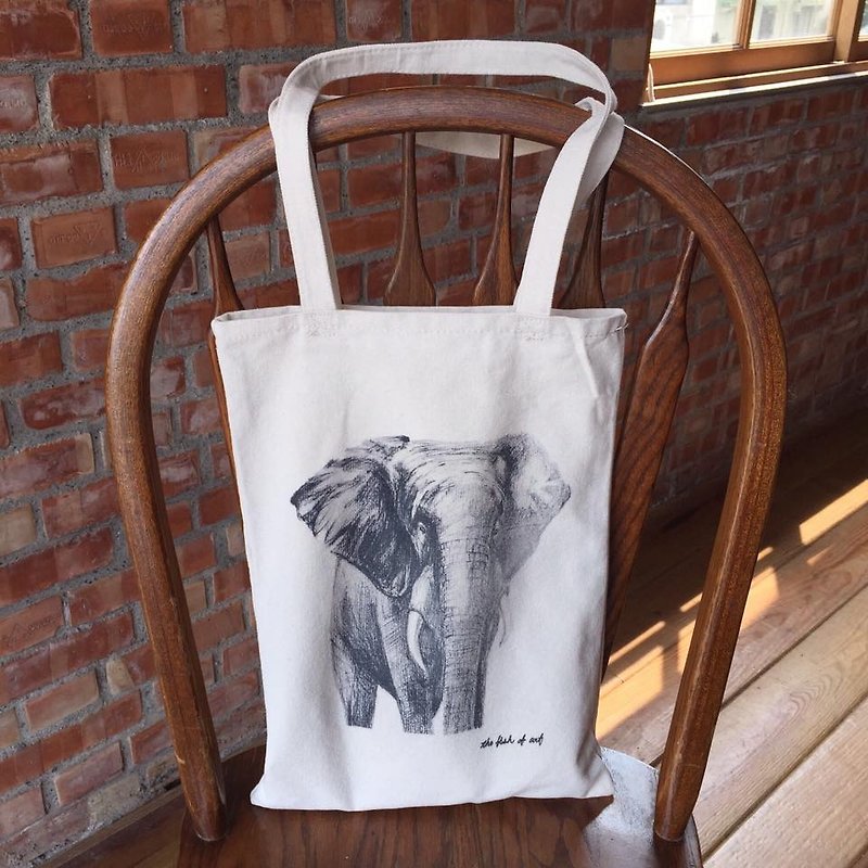 爱乐芬 大象插画帆布袋 D0004 - 侧背包/斜挎包 - 其他材质 
