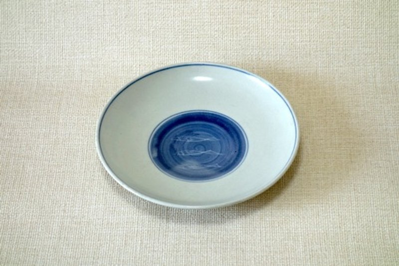 丸皿 　呉州 魚紋 - 盘子/餐盘/盘架 - 陶 白色