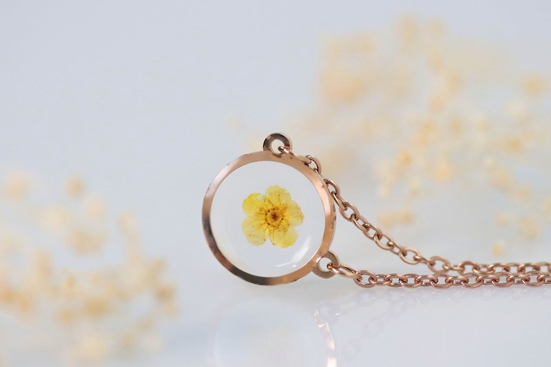 Necklace rose gold (plum) - 项链 - 玫瑰金 黄色