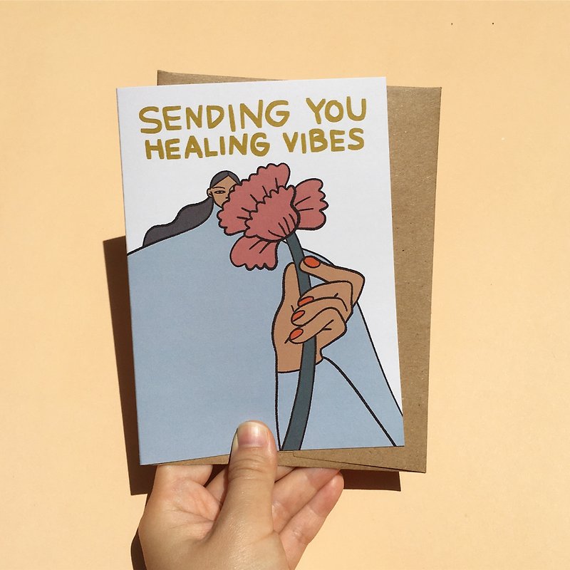 Greeting Card - Sending You Healing Vibes - 卡片/明信片 - 纸 