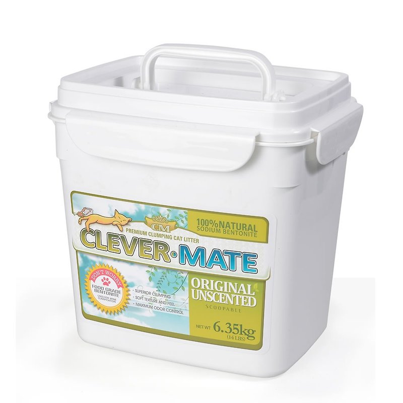 CEVER MATE天然膨润土+除臭+抑菌猫砂-无味(6.35公斤/含桶) - 清洁/美容 - 其他材质 绿色