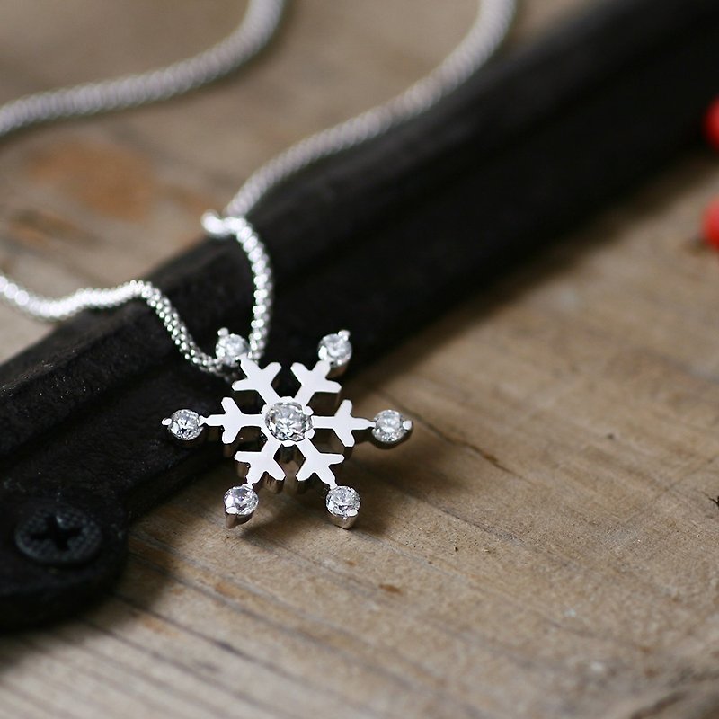 Brilliant 雪の結晶 ロング ネックレス シルバー925 - 长链 - 其他金属 银色