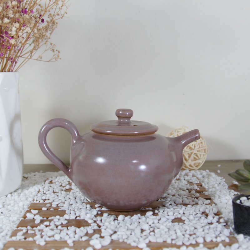 粉紫茶壶-容量约300ml - 茶具/茶杯 - 陶 粉红色
