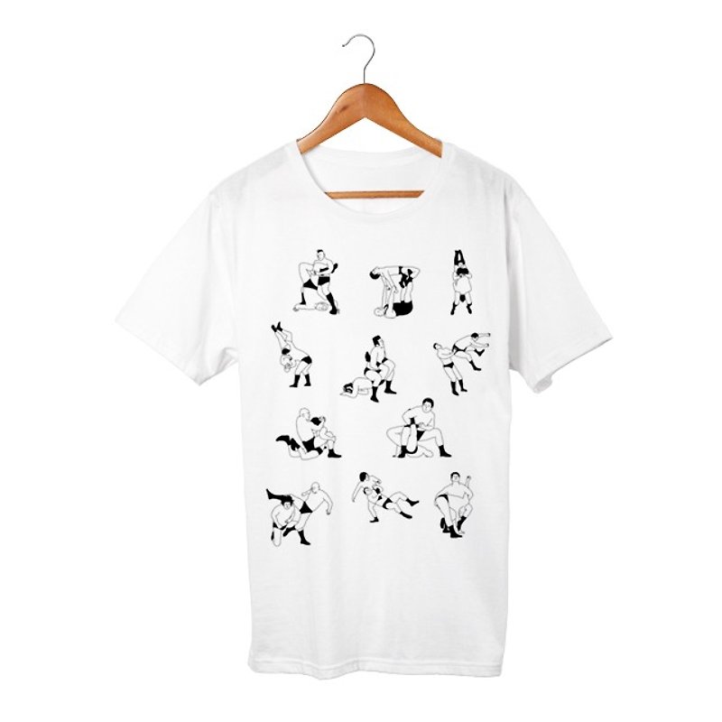 プロレス２ T-shirt - 男装上衣/T 恤 - 棉．麻 白色
