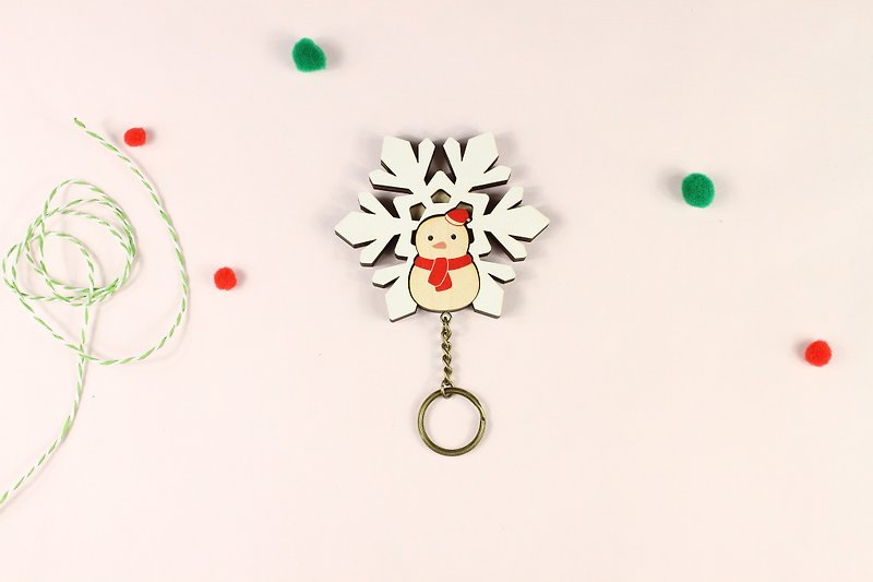 Key House 雪精灵 <客制化 圣诞礼物 钥匙圈 交换礼物> - 摆饰 - 木头 白色