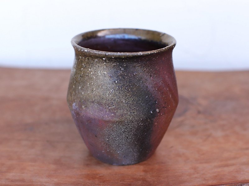 備前焼 フリーカップ(野草)　f1-065 - 杯子 - 陶 咖啡色