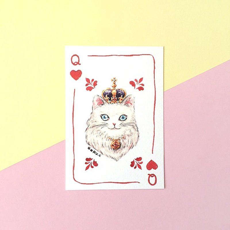 皇后猫 扑克牌 明信片 - 卡片/明信片 - 纸 多色