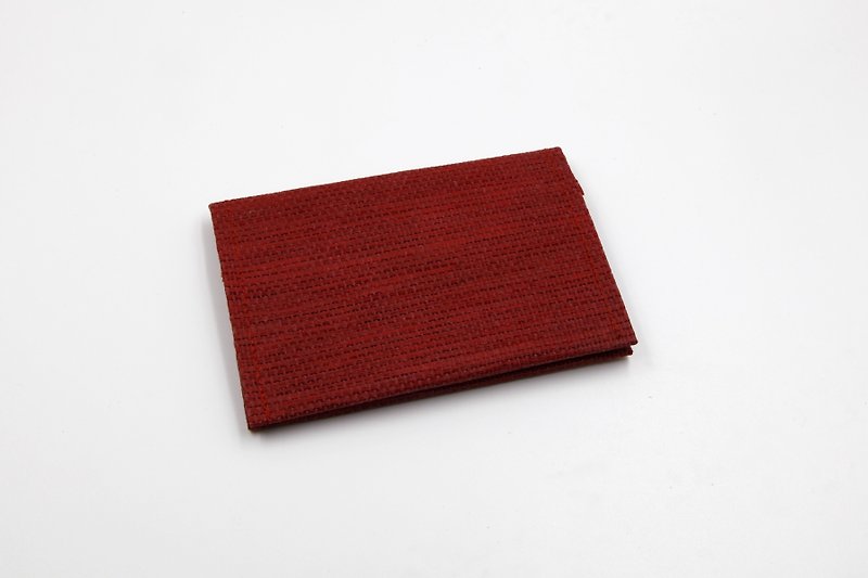 【纸布家】纸线编织 名片夹/卡片夹 深红色 - 名片夹/名片盒 - 纸 红色
