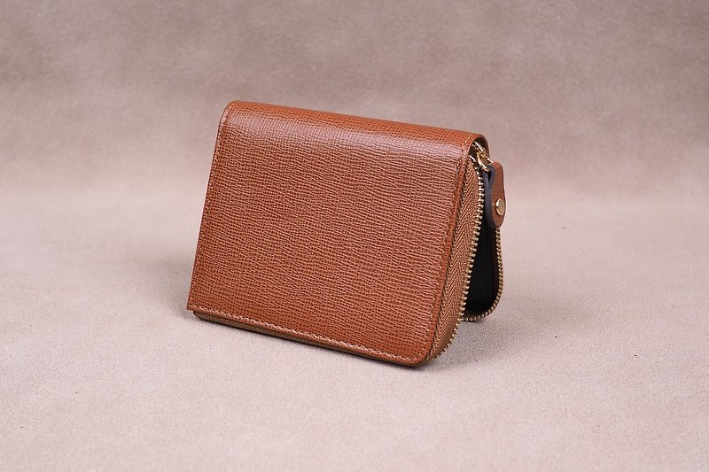 Zipper Wallet / Coin Wallet / Italy Cow Leather(Tan) - 皮夹/钱包 - 纸 