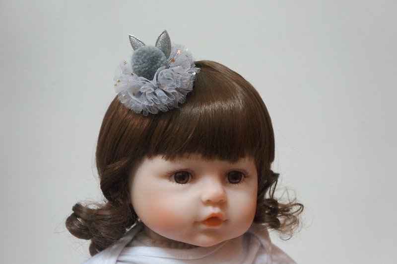 G1-宝宝儿童幼儿婴儿发夹-发夹发束发箍发带 立体纱球兔耳 - 发饰 - 其他材质 多色