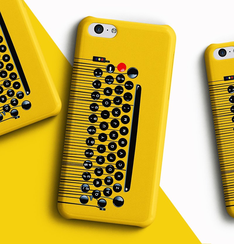 Type writer type pad - Yellow Phone case - 手机壳/手机套 - 塑料 黄色