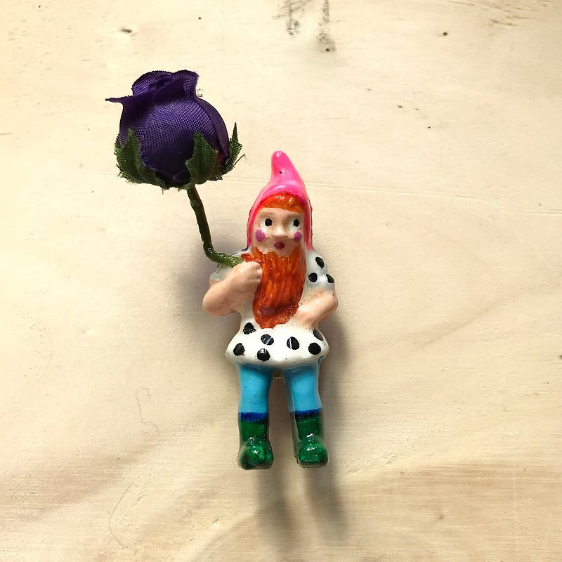 Mini Brooches-花园里的地精My Garden Gnome (4款/别针) - 胸针 - 粘土 多色
