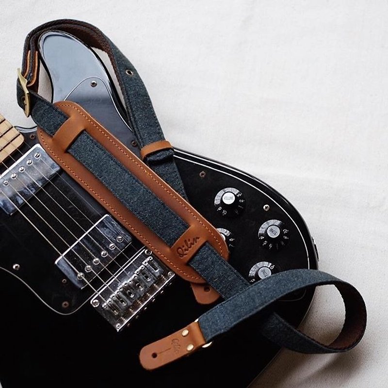 Denim - Vintage Guitar strap - 吉他/乐器 - 棉．麻 蓝色