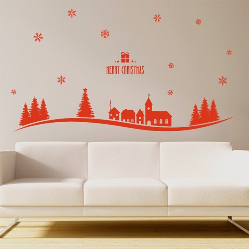 Smart Design 创意无痕壁贴◆圣诞雪花(8色) - 墙贴/壁贴 - 纸 红色