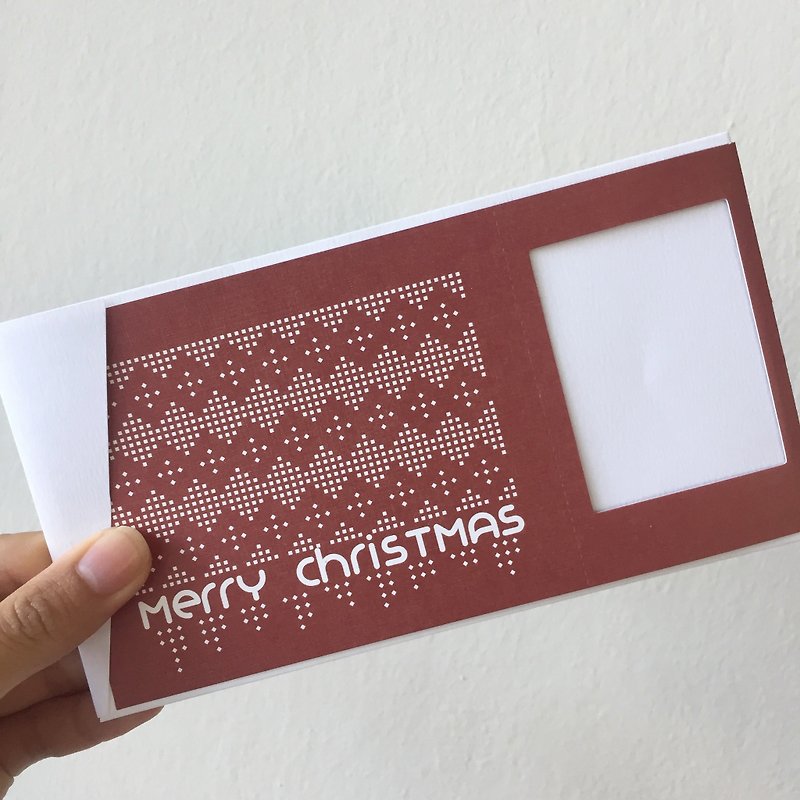 Pin Cards - Knitting 圣诞卡 / 专为拍立得设计的礼物卡 - 卡片/明信片 - 纸 红色