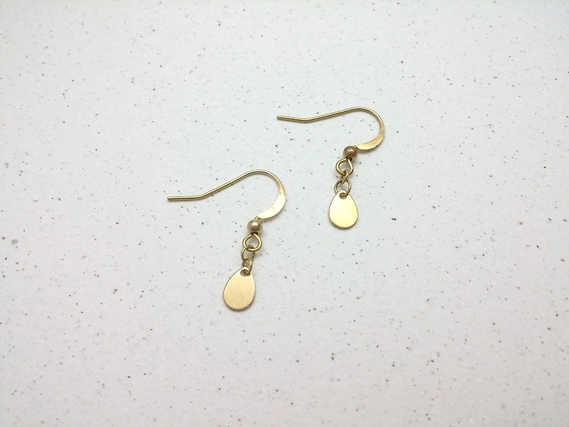黄铜耳环 小水滴 耳勾式 (一对) - 耳环/耳夹 - 其他金属 金色
