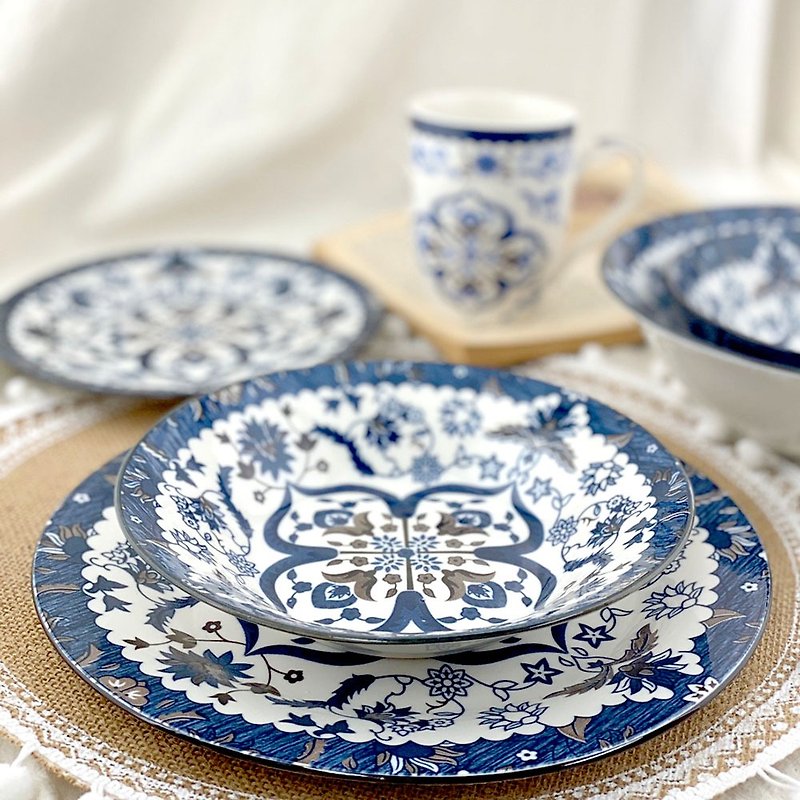 民族蓝系列-欧式餐盘 - 碗 - 瓷 蓝色