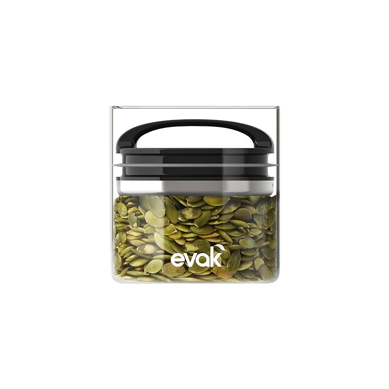 EVAK 密封储物罐 Compact 系列/玻璃/亮面把手 (1号) - 468ml - 收纳用品 - 玻璃 透明