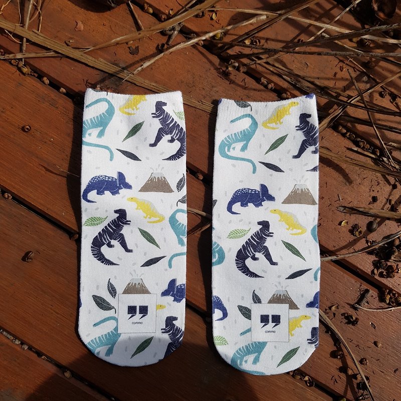 Dinosaur Sock - 袜子 - 棉．麻 