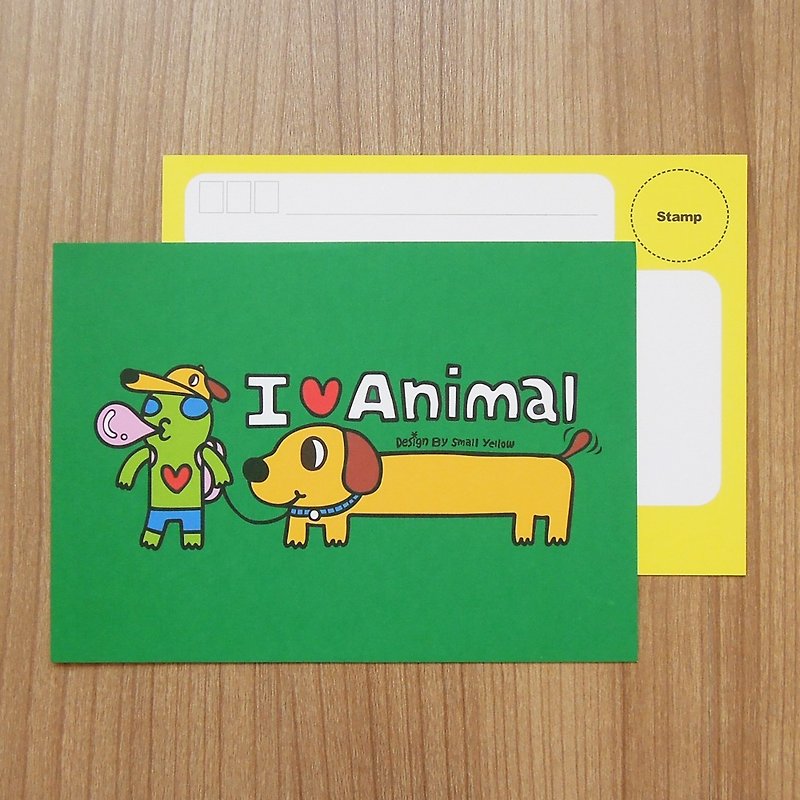 y星人_我爱动物明信片 - 卡片/明信片 - 纸 绿色