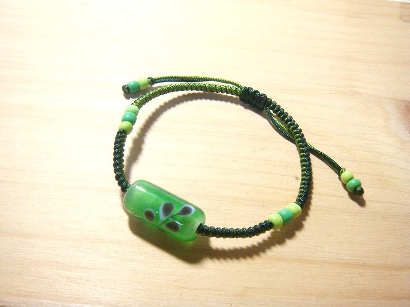 柚子林琉璃 - 叶子图腾 (草绿色系) - 手链/手环 - 玻璃 绿色
