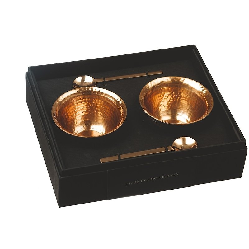 英国Selbrae House铜金属酱料碗附小汤匙礼盒组(一组二碗入)-现货 - 碗 - 不锈钢 金色