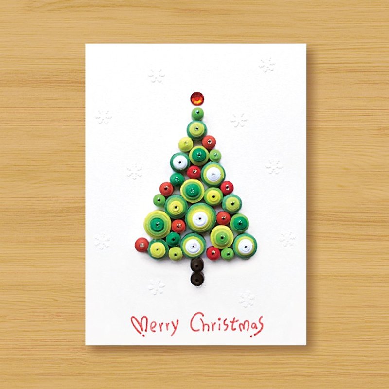 手工卷纸立体卡 _ 可爱小漩涡圣诞树_A ..... 圣诞卡 - 卡片/明信片 - 纸 绿色