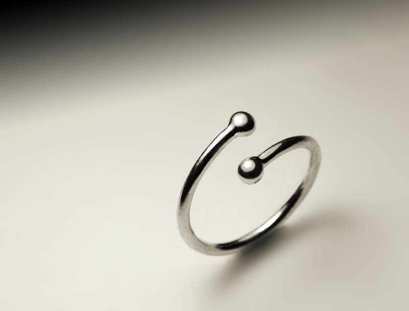 圆珠单线银戒指 - 戒指 - 其他金属 银色
