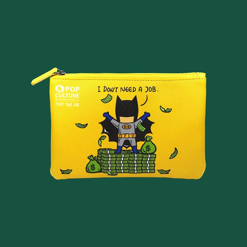 Flying Mouse 365 Design, Bat-Man 收納包, 小物包, 筆袋. - 化妆包/杂物包 - 人造皮革 黄色