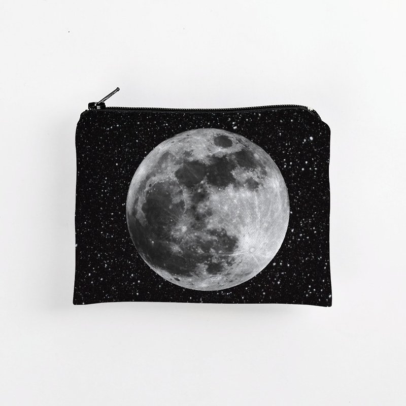 月球 MOON 防水零钱包 - 零钱包 - 棉．麻 黑色