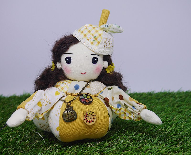 Handmade Doll- Pumpkin Girl - 玩偶/公仔 - 棉．麻 