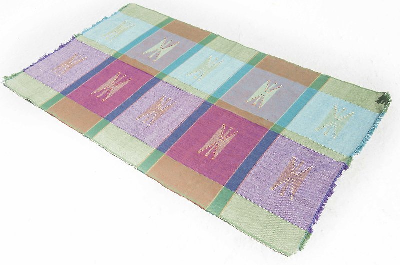 手织布地毯/桌垫/Boho民族风野餐垫/达卡织编织地毯-摩洛哥民族  - 地垫/地毯 - 棉．麻 多色