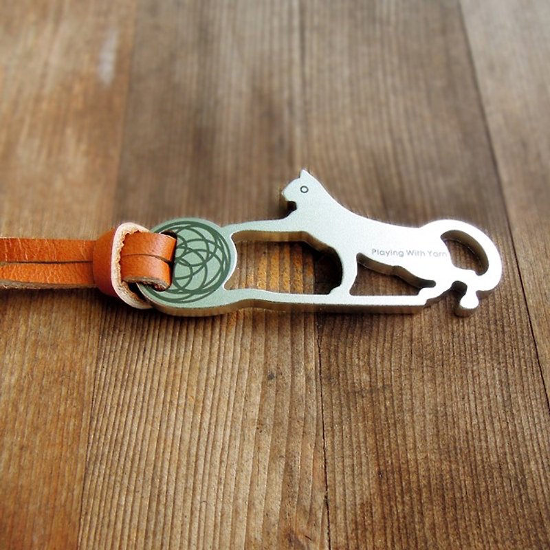 【Desk+1】钥匙圈吊饰 - 逗猫趣 - 钥匙链/钥匙包 - 其他金属 银色