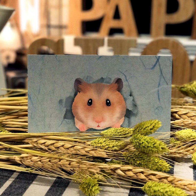 Paper Shoot 纸可拍 环保 创意 明信片 台湾设计师 《屁屁》系列 - 仓鼠太郎 - 卡片/明信片 - 纸 咖啡色