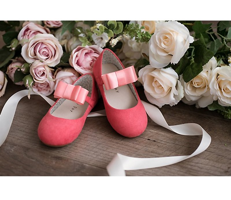 Baby Day经典梦幻娃娃鞋-甜甜橘 - 童装鞋 - 真皮 粉红色