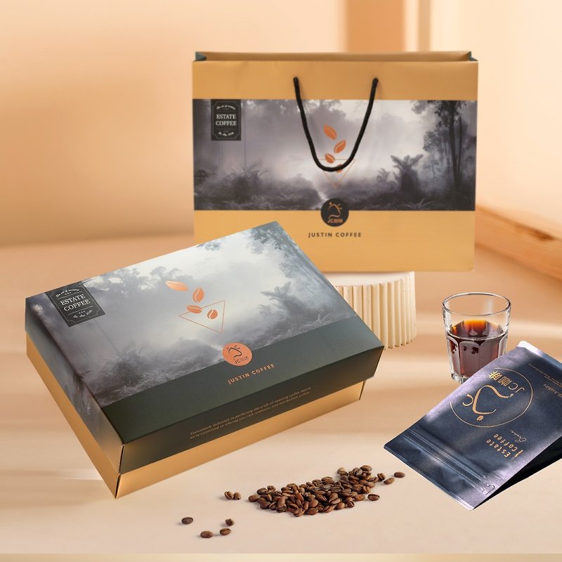 【礼盒/伴手礼】咖啡森林礼盒│内含咖啡豆(半磅)二包-新鲜烘焙 - 咖啡 - 其他材质 咖啡色