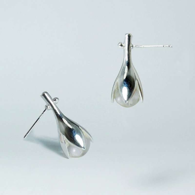 【雙11折扣】Silver earrings, Quartz earrings ,Lucky stone , stud earrings - 耳环/耳夹 - 纯银 