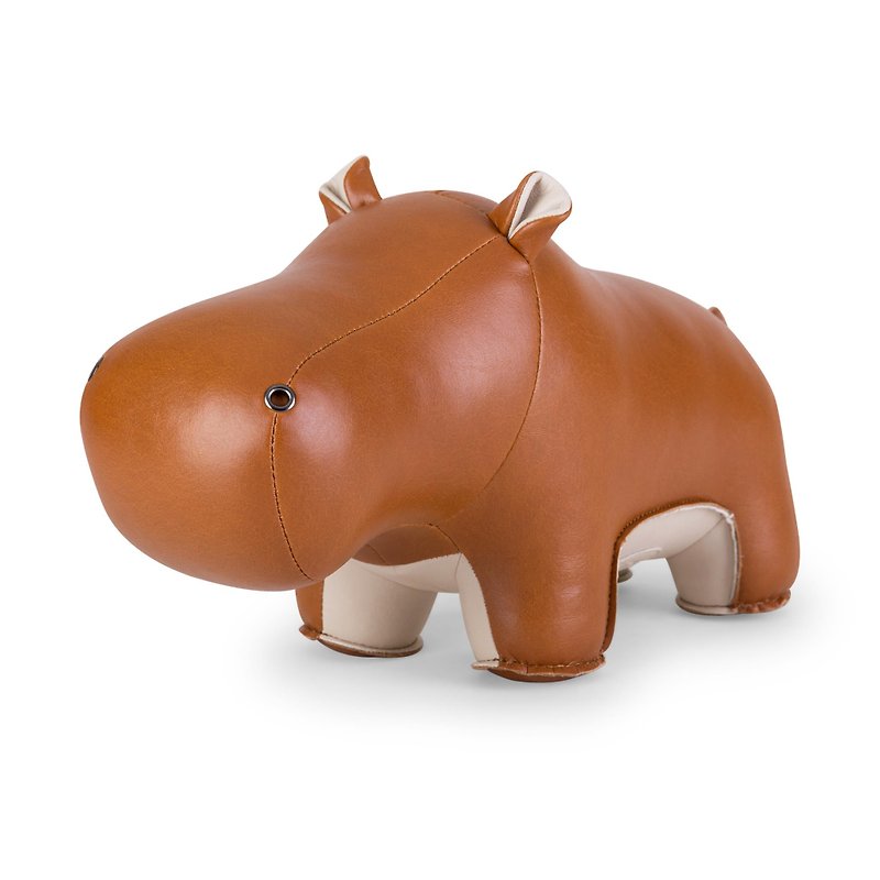 Zuny - Hippo Budy 河马造型动物 书挡 / 门挡 - 摆饰 - 人造皮革 多色