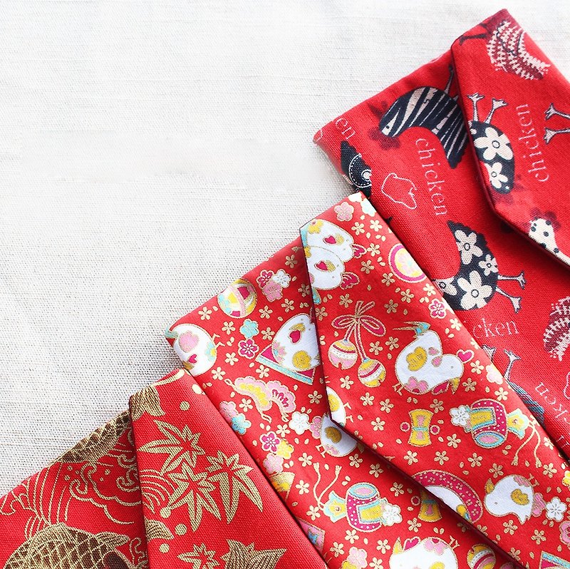2017新年横式手工手作布制红包袋-3入一组/鸡年 收纳袋 - 红包/春联 - 棉．麻 